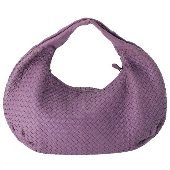 BOTTEGA VENETA Intrecciato Large Hobo Shoulder Bag Purple Leather - Picture 1 of 8